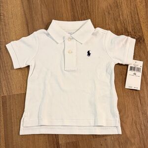 Ralph Lauren White Polo with Navy Pony - Kids